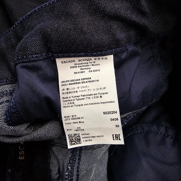 Escada Womens Dark Wash Straight Leg Jeans Size 38 US Medium - Picture 10 of 10